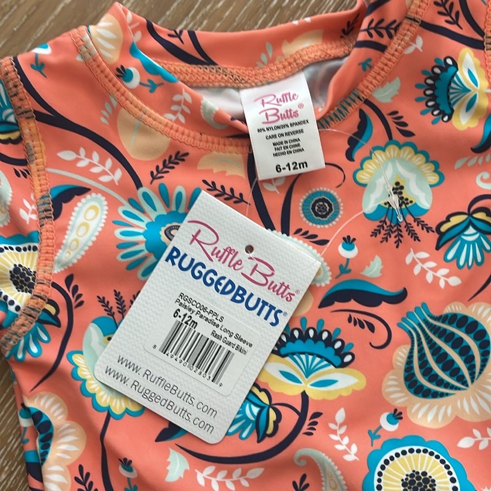 NWT RuffleButts Rashguard SPF Swim 6-12 months - Picture 7 of 7